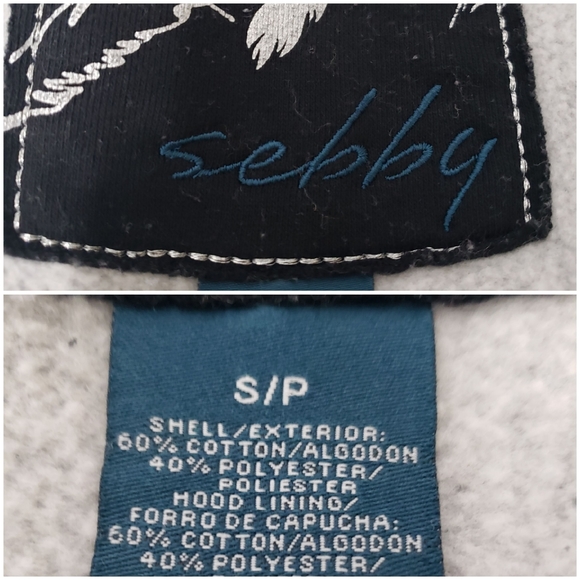 Sebby Gray Zip/Toggle Hooded Jacket Sz S/P - Picture 7 of 8